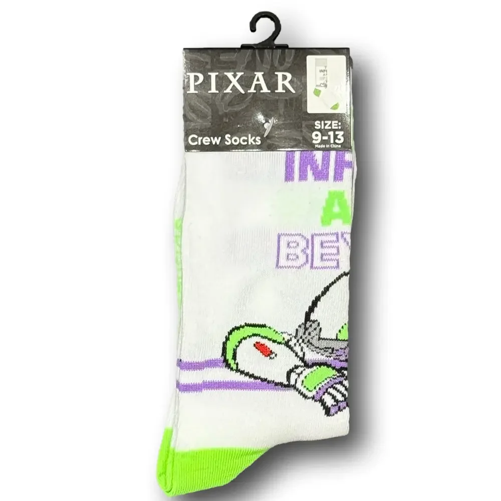 3/$20 Toy Story Buzz Lightyear Disney Pixar Funny Novelty Crew Socks - NWT